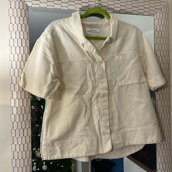 REI Cooperative button down shirt, cream color size large - Picture 1 of 4